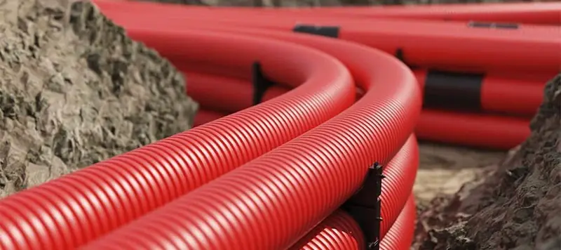 Червоні гофровані труби для кабельної каналізації